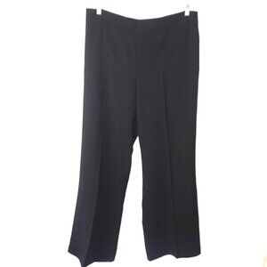 Zara Black Crepe High Rise Flare Wide Leg Trouser Pants XXL Office Work